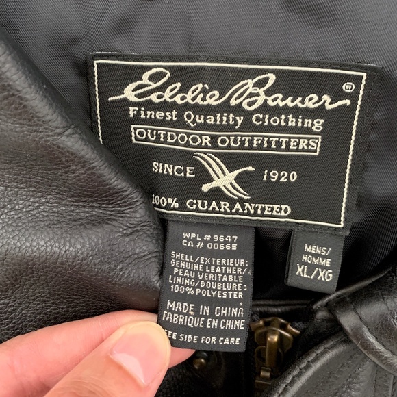 Eddie Bauer Leather Jacket Winter Coat 